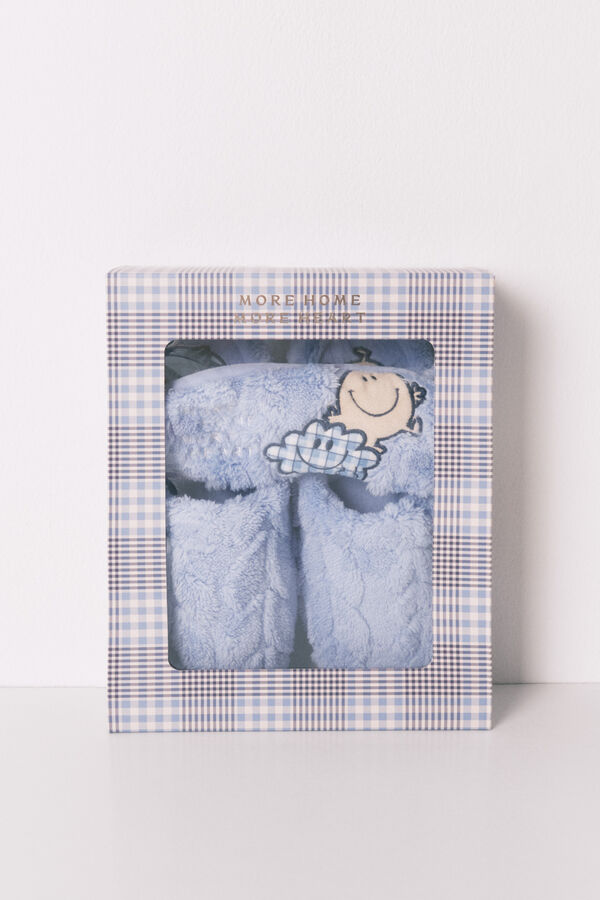 Women'secret Pack de pantuflas para casa y antifaz SmileyWorld® azul