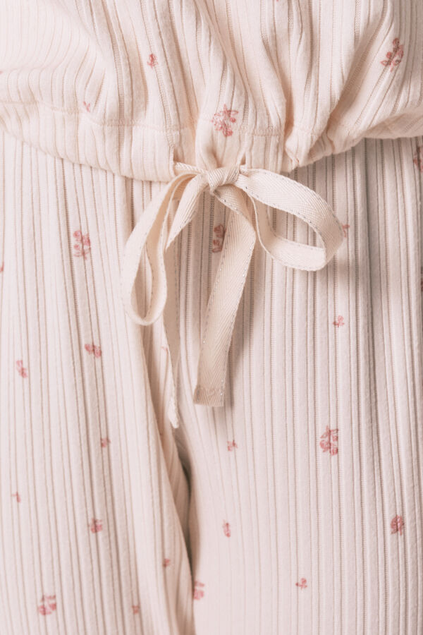Women'secret Pijama largo de viscosa con estampado floral rosa rosa