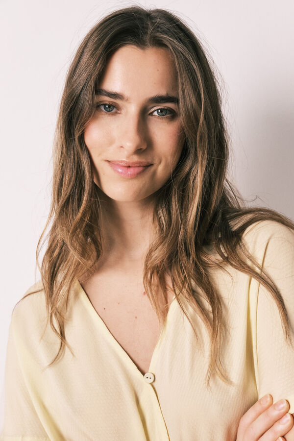 Women'secret Pijama larga cruzado botones estampado