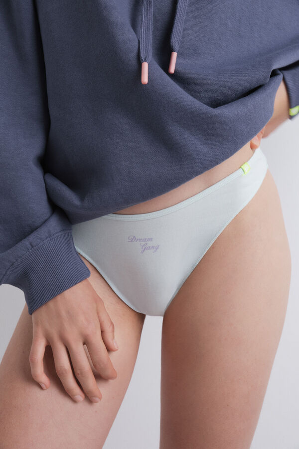 HI&BYE Pack de 3 panties brasileñas en color verde, lila y verde oscuro verde