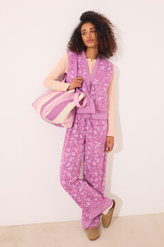 Womensecret Chaleco acolchado morado con estampado floral estampado