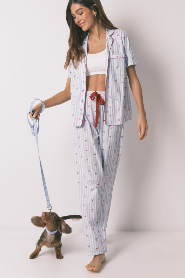 Women'secret Correa para perro de cerezas azul azul