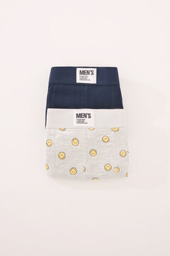 Womensecret Pack de 2 boxer de algodón Smiley azul