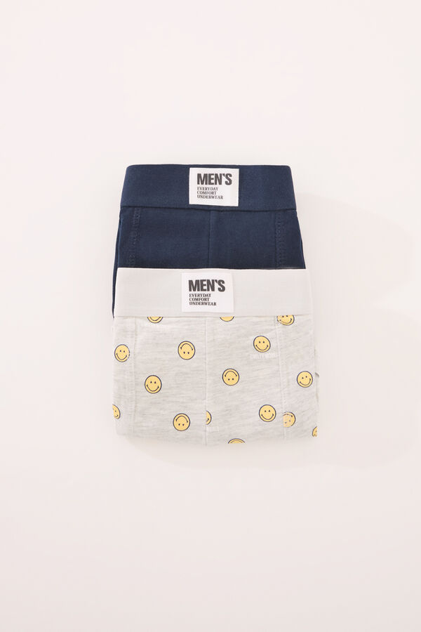 Womensecret Pack de 2 boxer de algodón Smiley azul