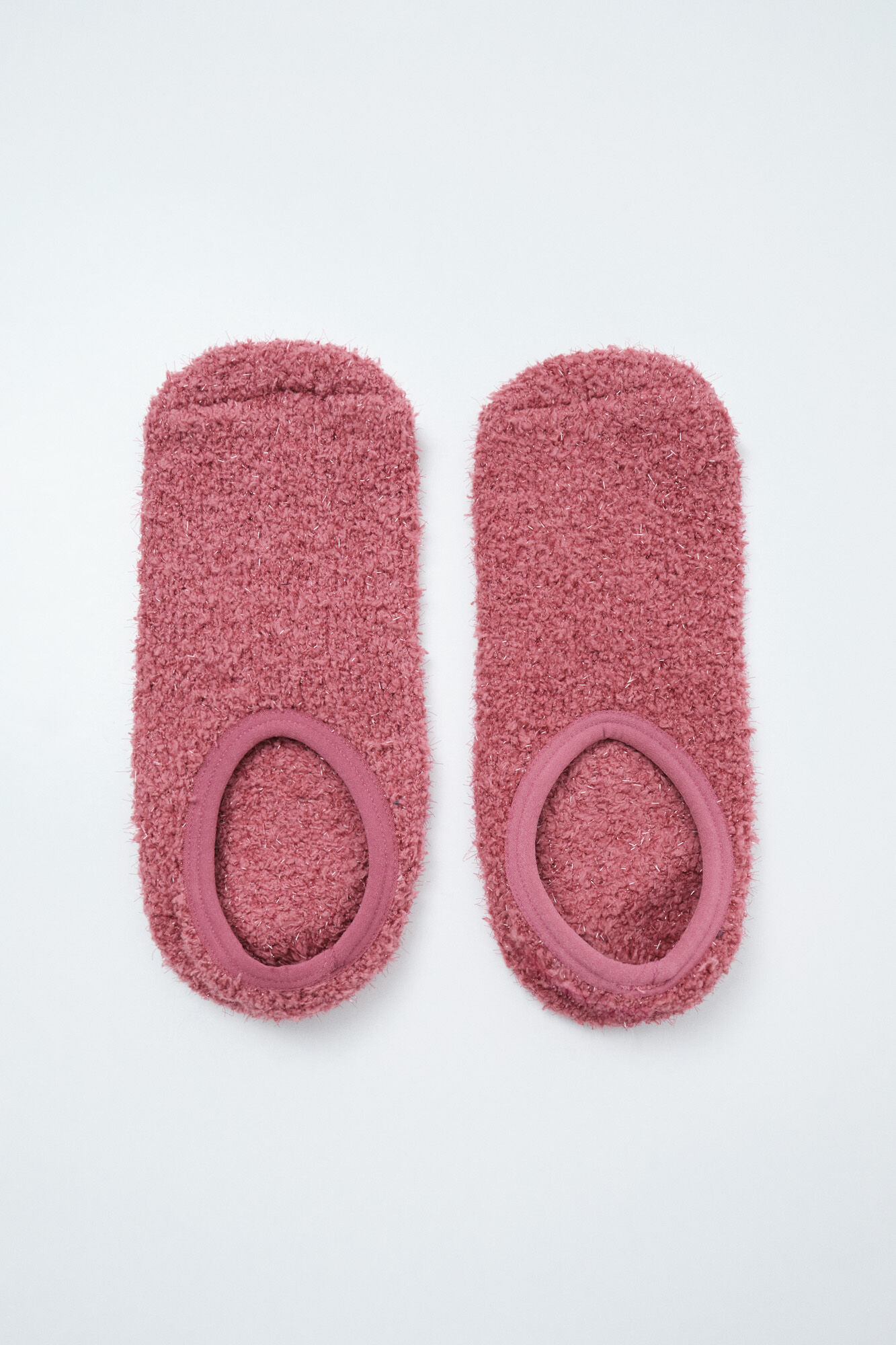 Women'secret Calcetines slip on fluffy rosa