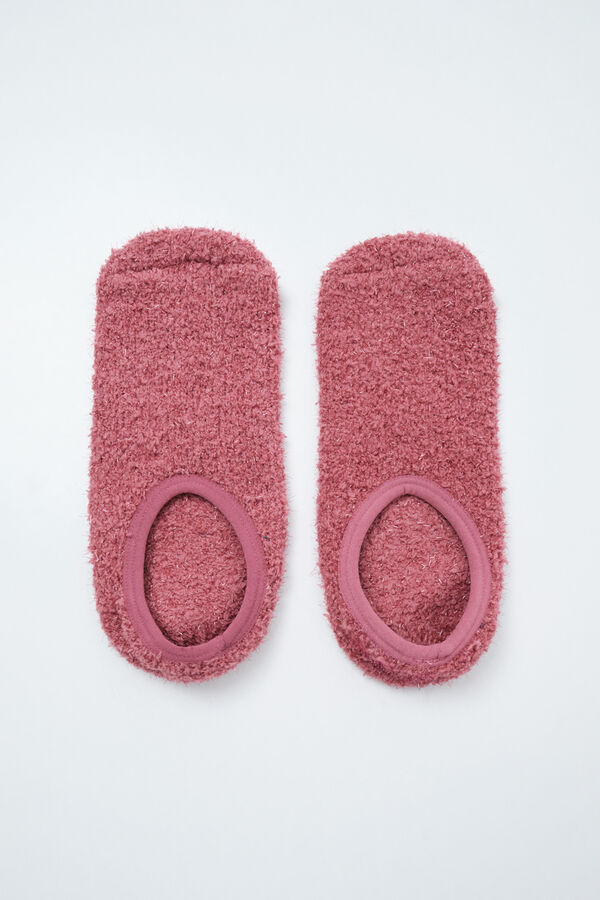 Women'secret Calcetines slip on fluffy rosa rosa