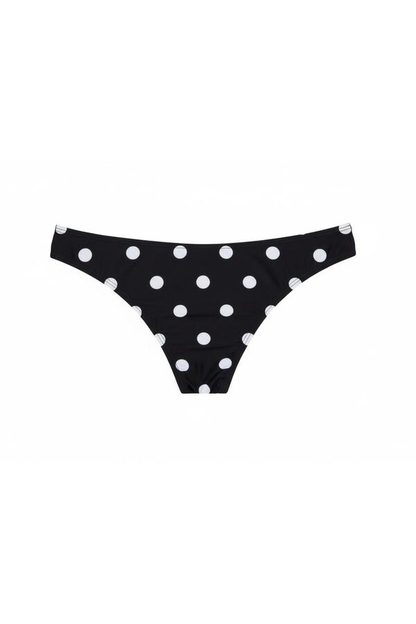 Women'secret Panty de bikini cl&aacute;sica estampado de puntos negro negro