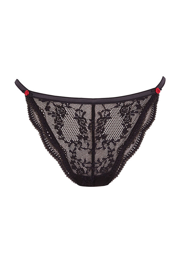 Womensecret Panty brasileño encaje negro negro