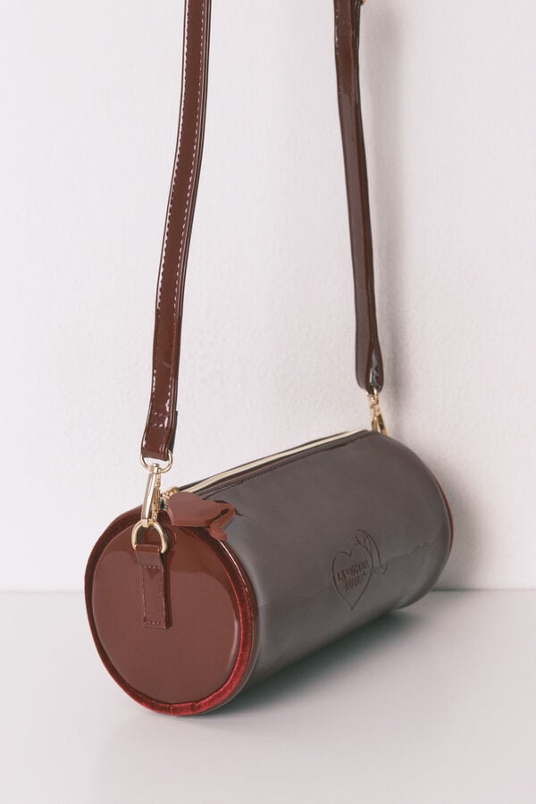 Women'secret Bolsa de hombro charol burdeos púrpura