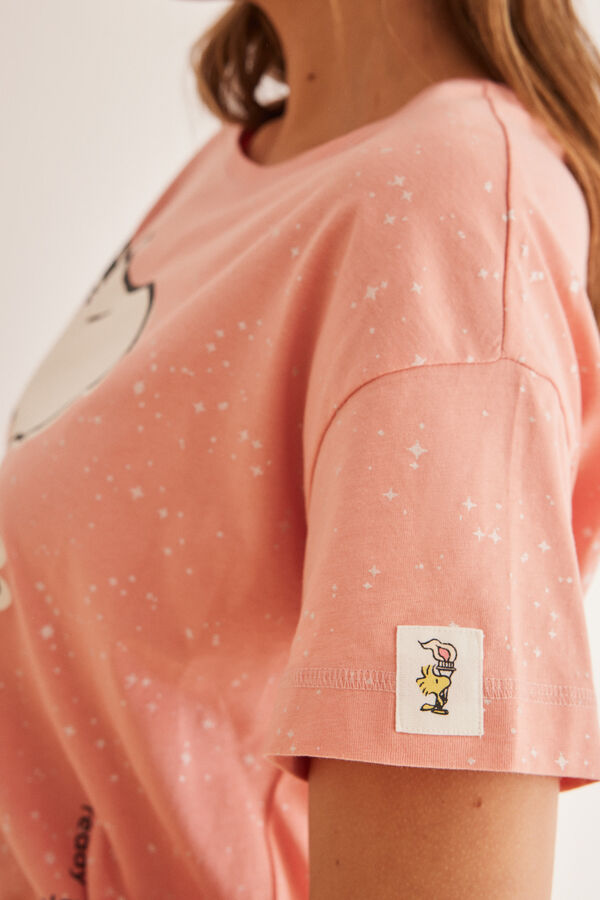 Womensecret Pijama corta 100% algodón rosa Snoopy rosa