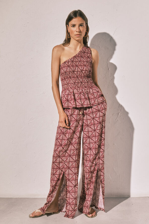 Women'secret Pantal&oacute;n largo con abertura en los bajos p&uacute;rpura