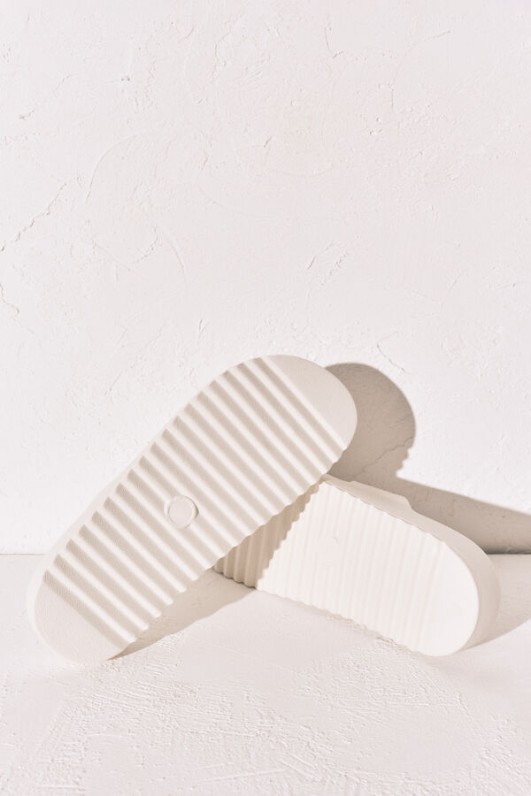 Women'secret Chanclas de goma eva blanco marfil