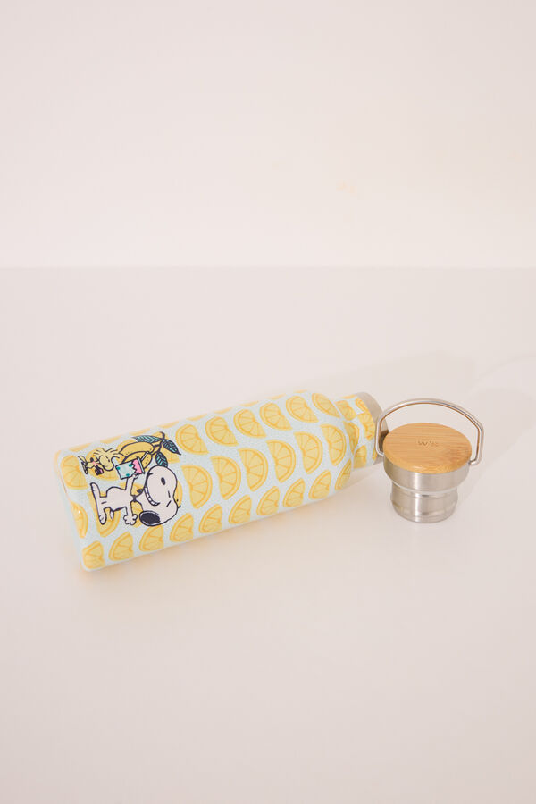 Womensecret Botella metálica con estampado de limones de Snoopy estampado