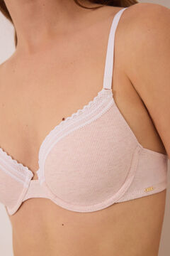 Womensecret BEAUTIFUL Brasier clásica con relleno de algodón y aros rosas morado/lila