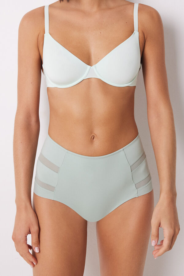 Womensecret Panty alto clásico microfibra verde verde