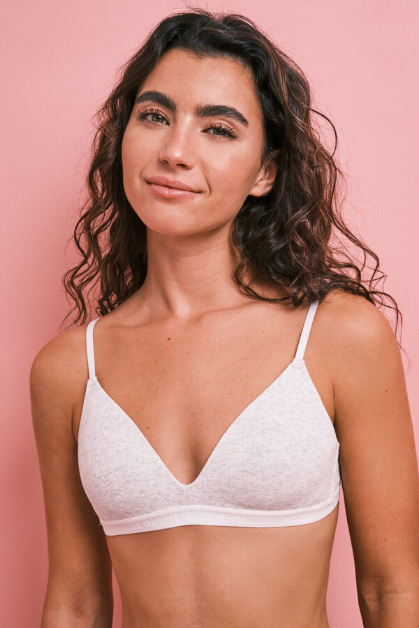 HI&BYE Brasier triangular con relleno gris melange gris