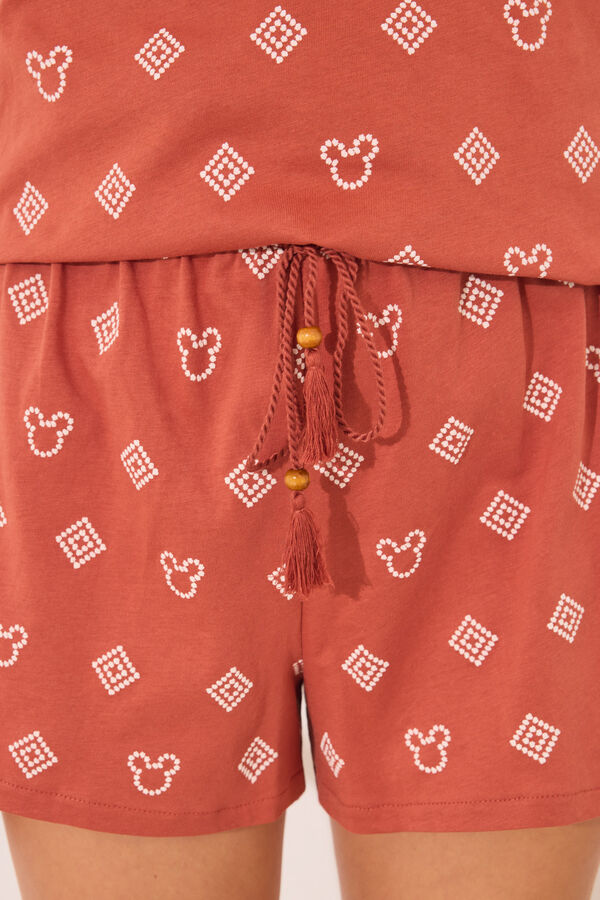Womensecret Pijama corta Mickey Mouse 100% algodón naranja