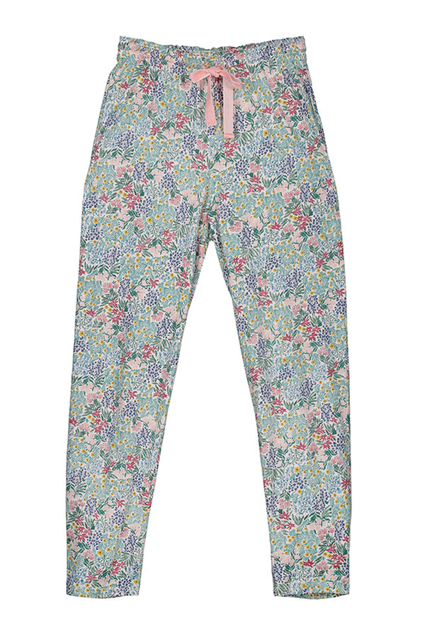 Womensecret Pantalón largo 100% algodón estampado flores Moniquilla estampado