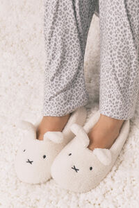 Women'secret Pantuflas para casa de zapatillas Miffy de borrego 