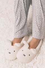 Women'secret Pantuflas para casa de zapatillas Miffy de borrego marfil