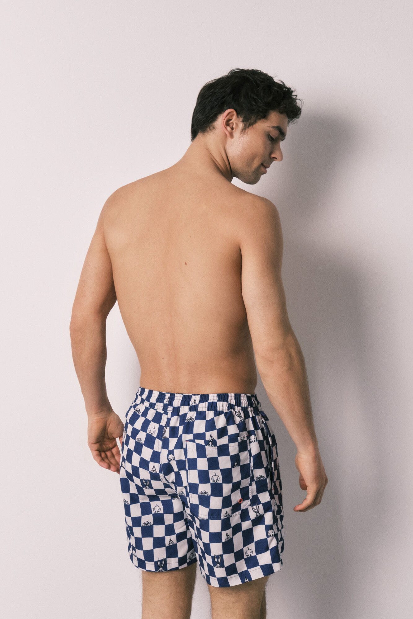 Women'secret Traje de ba&ntilde;o para hombre estampado a cuadros y Looney Tunes