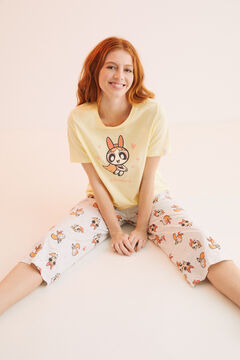 Womensecret Pijama larga algodón Las chicas superpoderosas amarillo amarillo