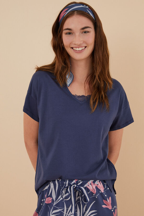 NAF NAF Camiseta Esprit De Algodón-Modal Para Mujer Azul Marino