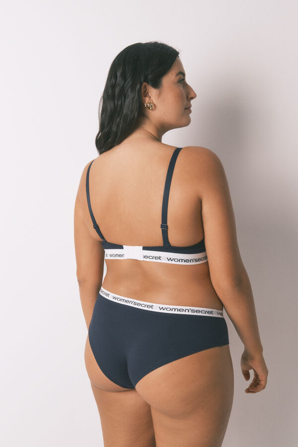 Women'secret Pack de panties clásica de algodón con logo azul azul
