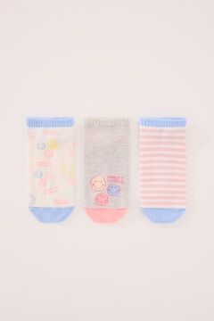 Womensecret Pack de 3 calcetines short Smiley estampado