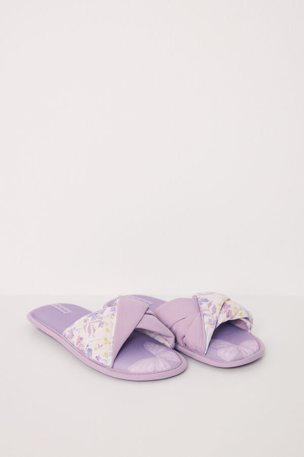 Womensecret Pantuflas casa abiertas violeta rosa