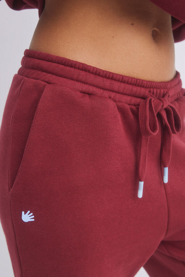 Womensecret Pantalón jogger felpa rojo rojo