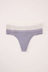 Womensecret Pack de 3 tangas de algodón acanalado blanco