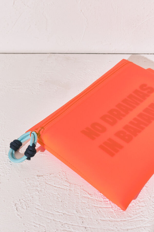 Women'secret Bolsa de traje de ba&ntilde;o impermeable naranja naranja