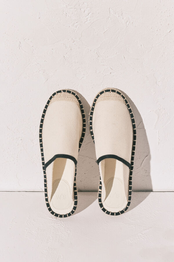 Women'secret Alpargata mule bicolor caf&eacute;