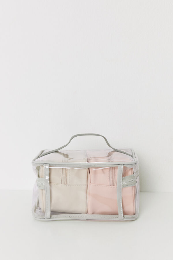 Womensecret Pack 2 neceseres pequeños rosa y beige estampado