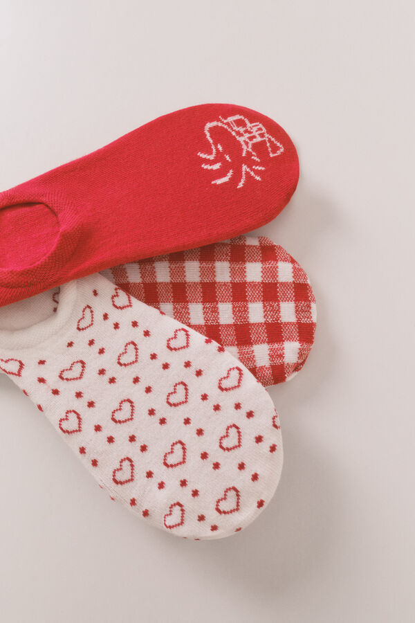 Womensecret Paquete de 3 calcetines invisibles estampado