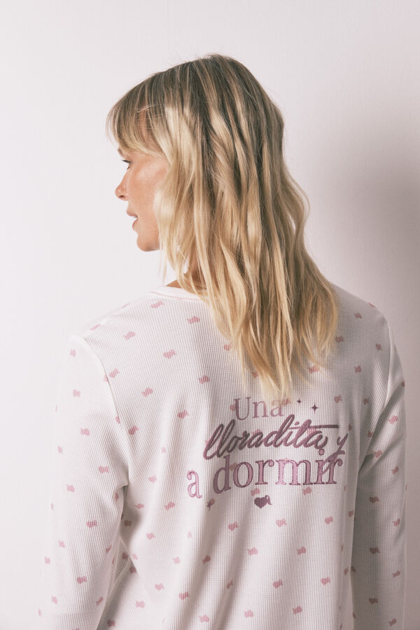 Women'secret Camisón midi tejido Waffle  estampado