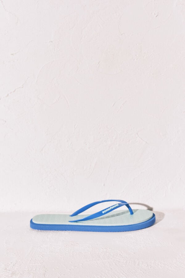 Women'secret Chanclas de dedo con textura floral azul verde