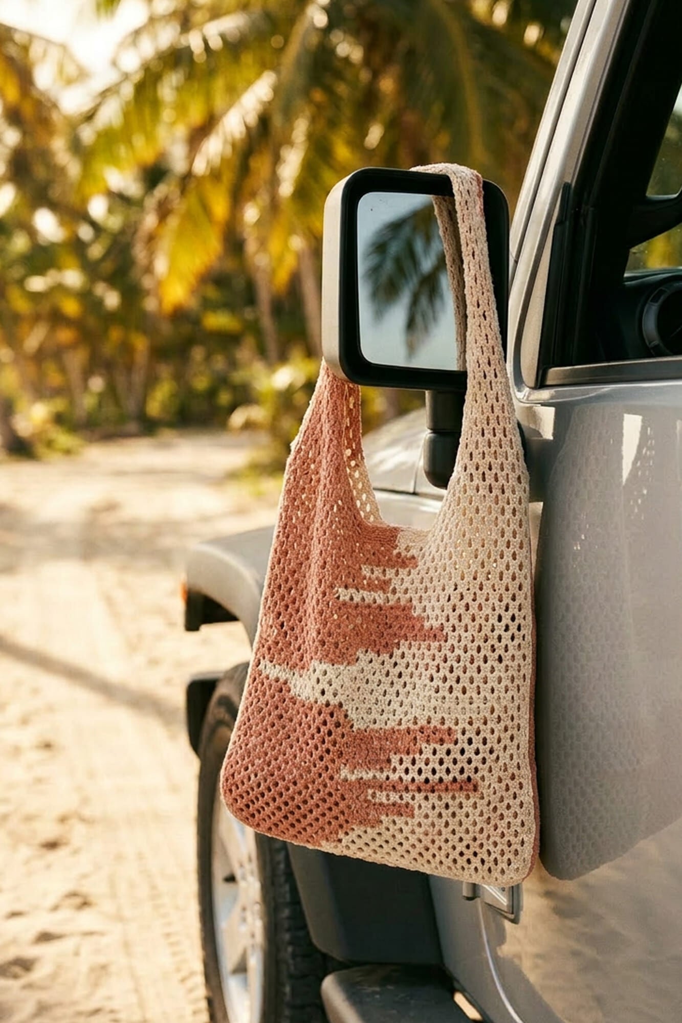 Women'secret Bolsa tote de crochet bicolor