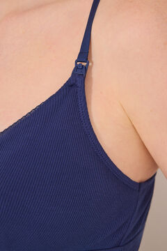 Womensecret Camisón corto "premamá" camisón en viscosa azul azul