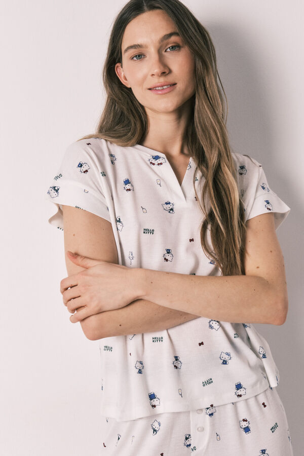 Women'secret Pijama Hello Kitty de manga corta blanco