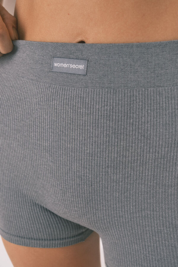 Womensecret Pantalón de canalé gris claro gris