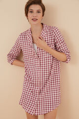 Womensecret Camisón camisero La Vecina Rubia cuadros rosa