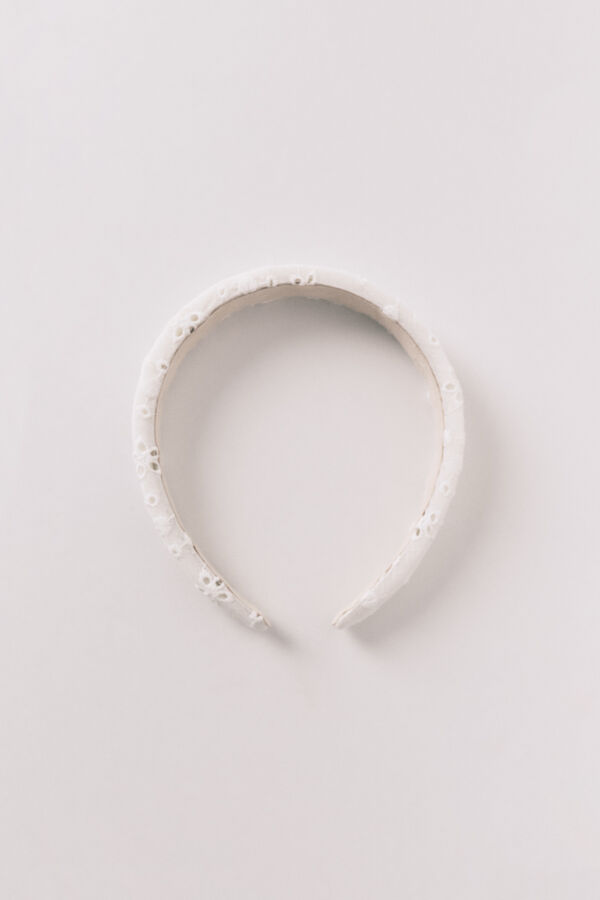 Women'secret Diadema bordado suizo blanco blanco