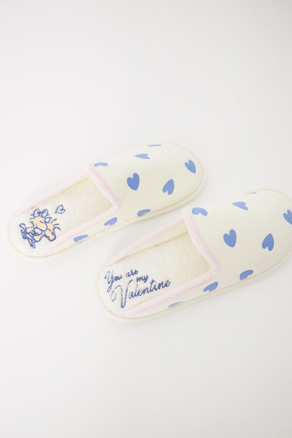 Womensecret Pantuflas casa corazones marfil