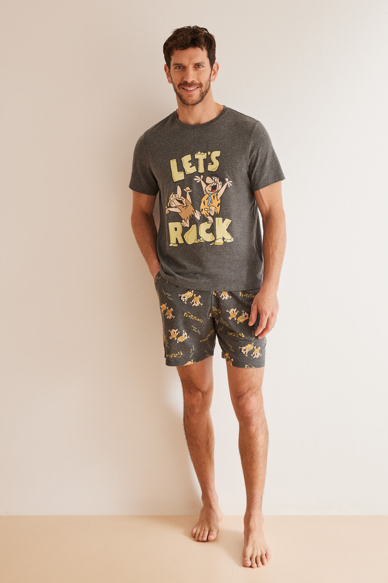 Pijama corta hombre algodon Los Picapiedra Ropa de dormir de hombre WomenSecret MX