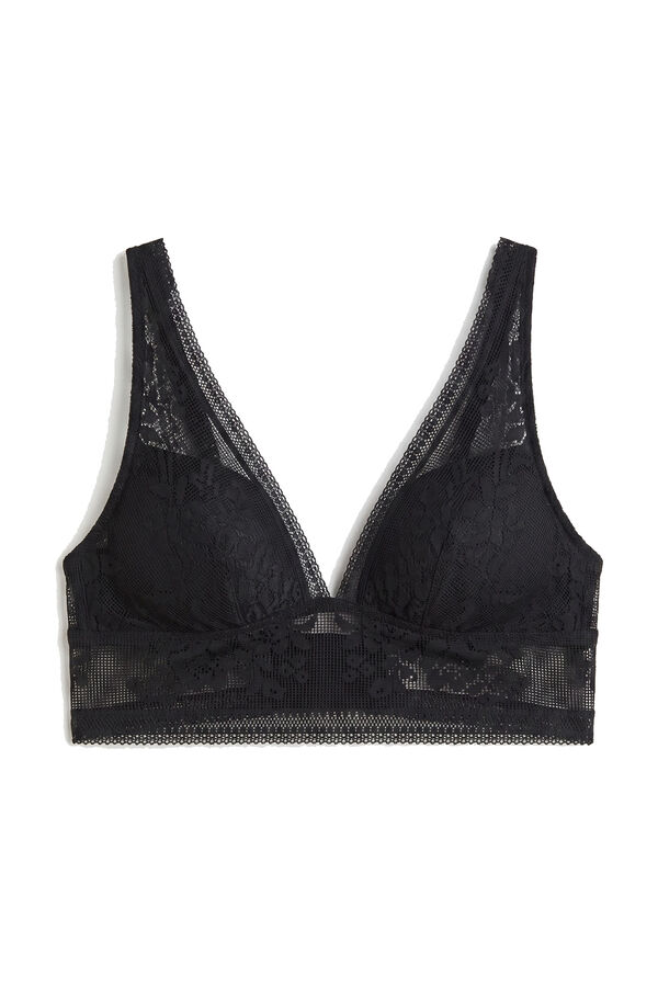 Women'secret Brasier bralette halter de encaje negro negro