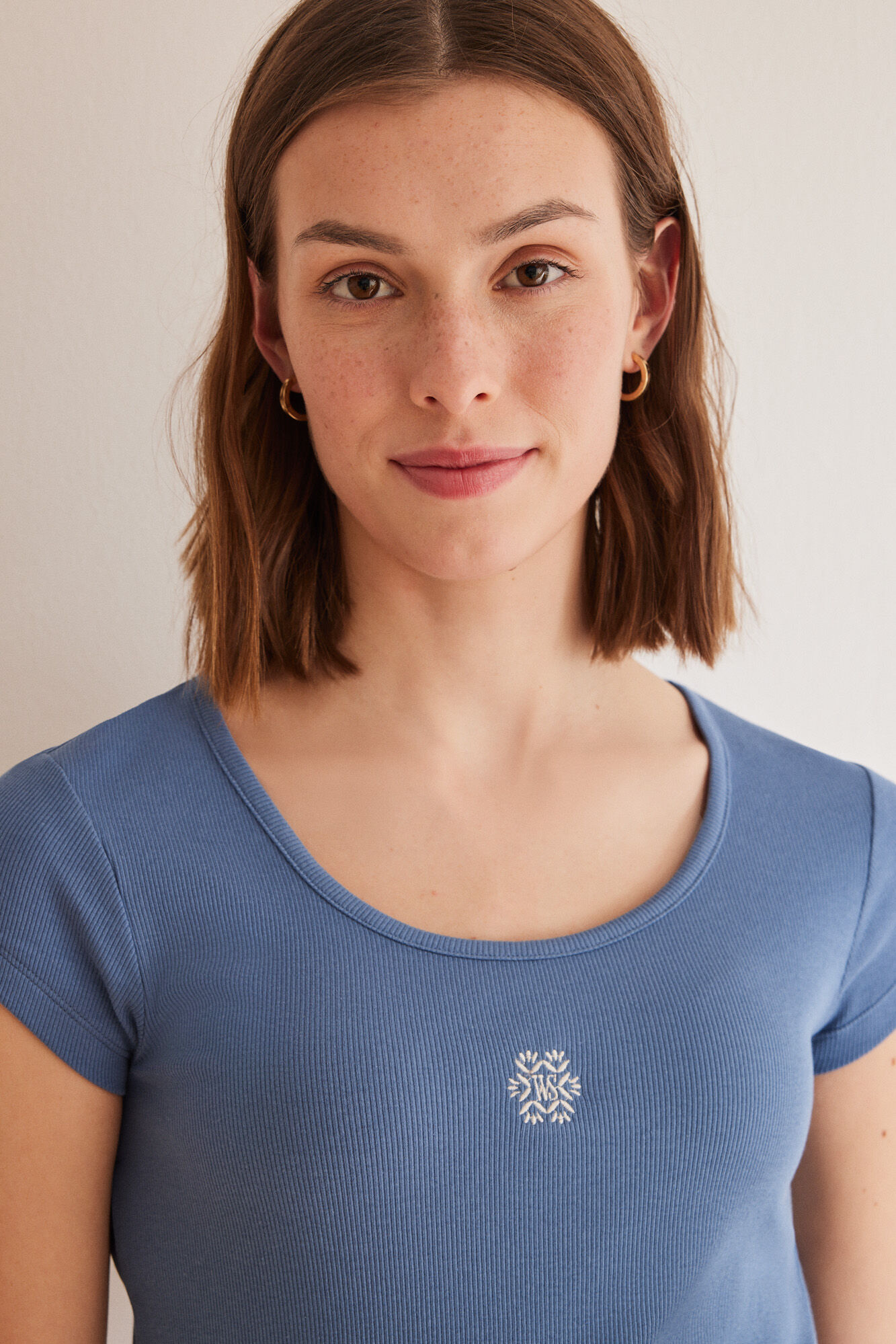 Playera algodon azul Ropa de dormir y homewear de mujer WomenSecret MX