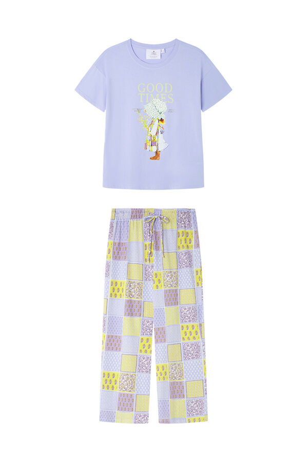 Womensecret Pijama capri 100% algodón con estampado "Holly Hobbie" morado/lila