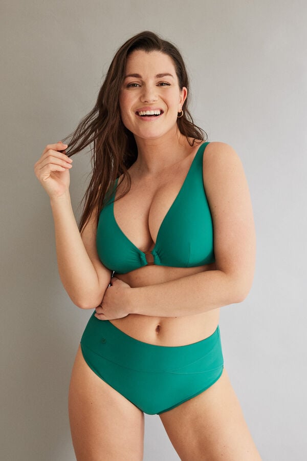 Womensecret Panty bikini alto moldeador verde verde